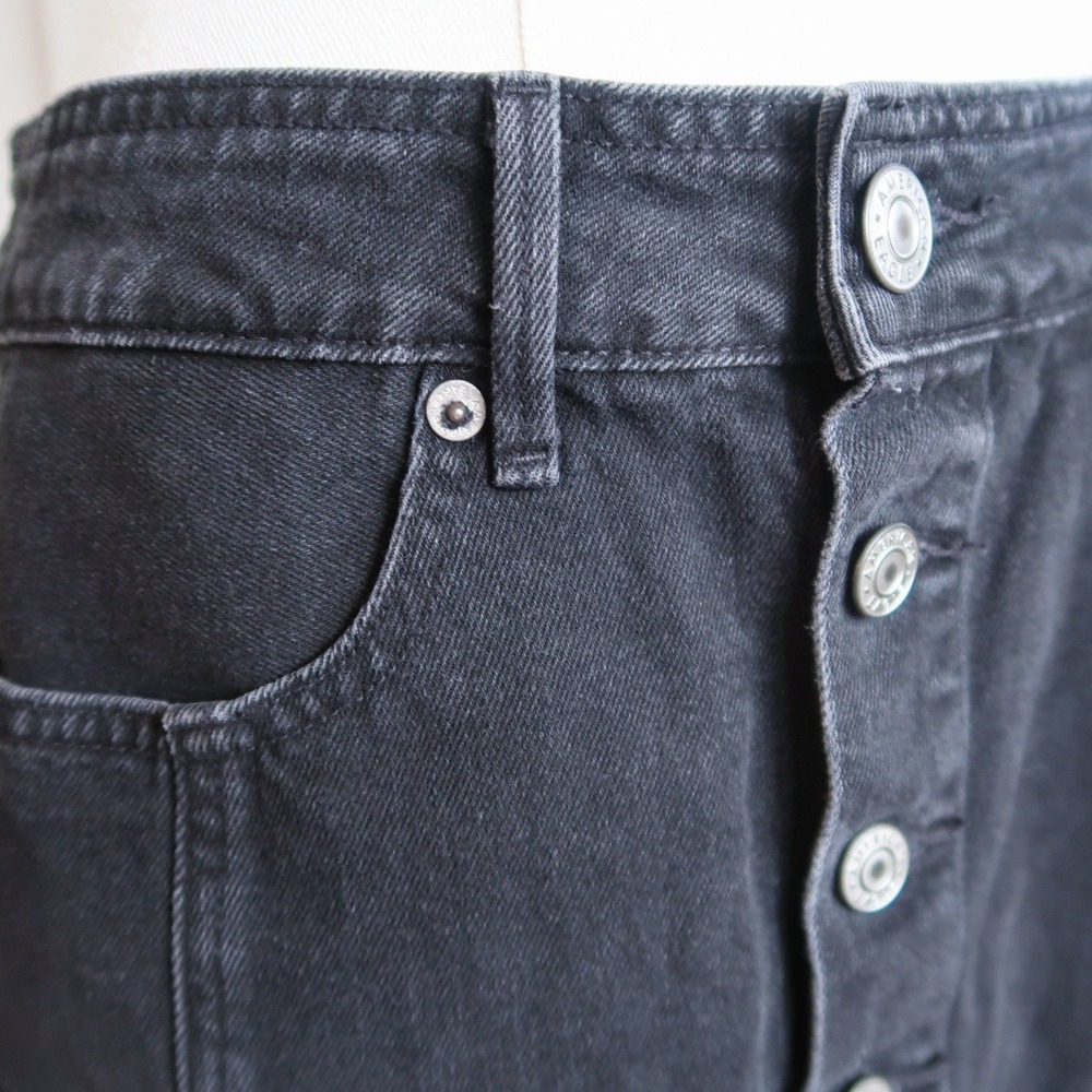 American‎ Eagle Womens Button Front Denim Mini Skirt 6 Indie Sleaze Grunge Y2K - Picture 3 of 8